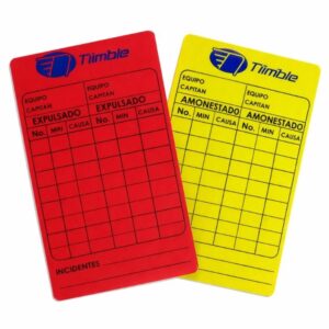 Tarjetas de Árbitro Roja y Amarilla Tamaño Credencial Nimble
