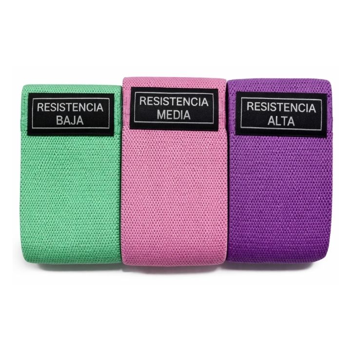 BANDA DE RESISTENCIA DE TELA ELASTICA PAQ C/3 PIEZAS