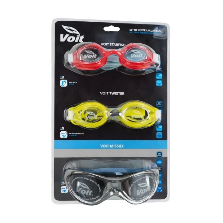 Pack de 3 Goggles de Natación 83646 Voit
