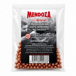 MENDOZA BOLSA DE MUNICIONES DE ACERO CALIBRE 4.5 PAQ CON 140 PIEZAS COD.MA-140