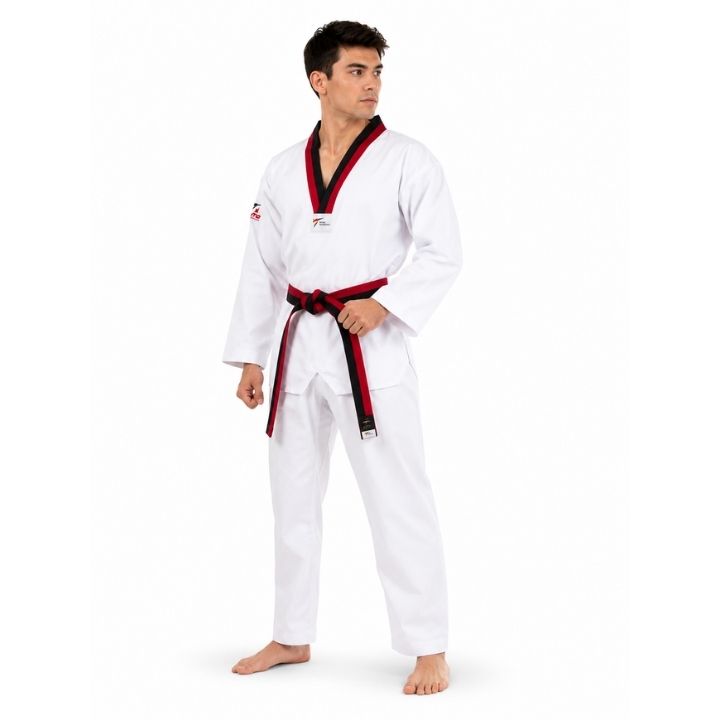 ASIANA UNIFORME DE TAEKWONDO TUSAN DOBOK CUELLO POOM BLANCO COD.DOB1106