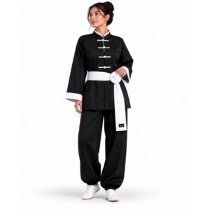 ASIANA TRAJE DE KUN-FU NEGRO DE SATIN COD.171
