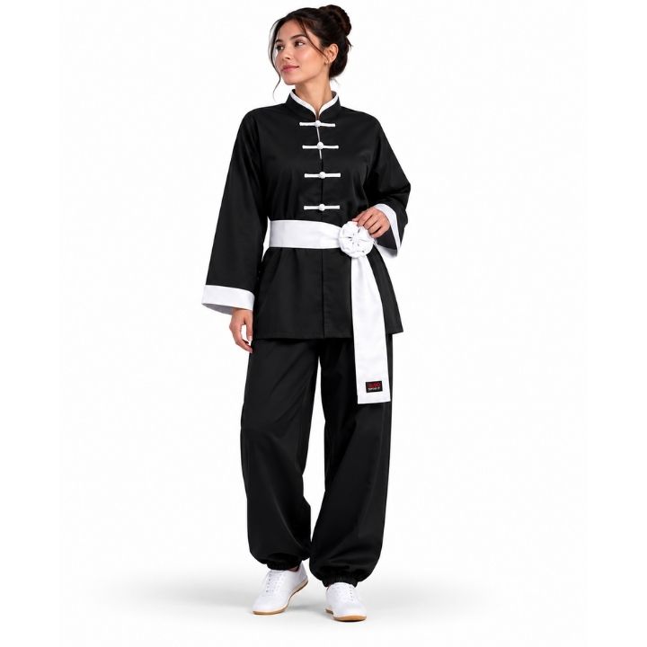 ASIANA TRAJE DE KUN-FU NEGRO DE SATIN COD.171