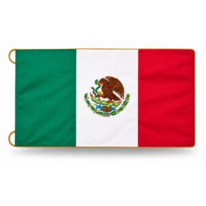 BANDERA DE ESCRITORIO DE RAZO BORDADA CON HILO DE COLOR