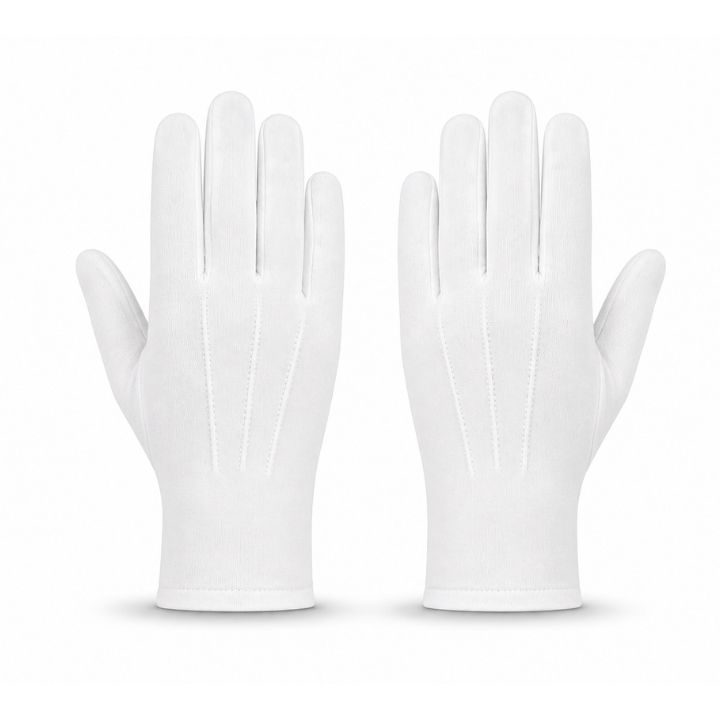 GUANTES PARA BANDA DE GUERRA PAQUETE CON 12 PARES BLANCO